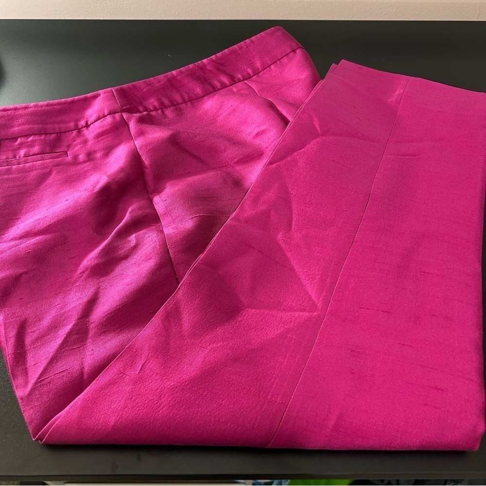 Talbots Women's Signature Silk Pants Petite Fuchsia Size 16 - Picture 3 of 8